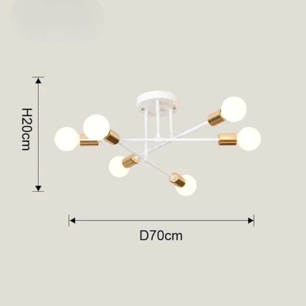 Sputnik Nordic LED Ceiling Light In Metal Boldenn