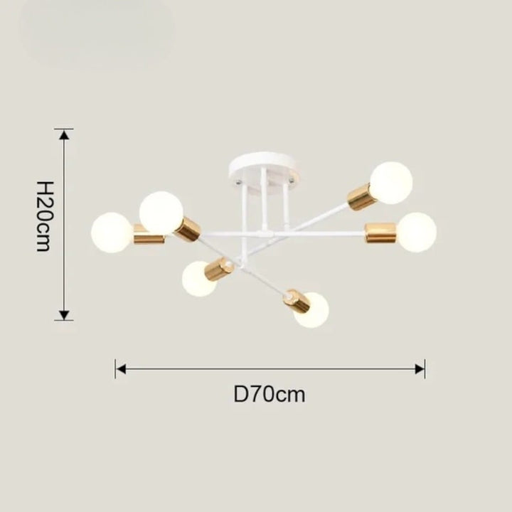 Sputnik Nordic LED Ceiling Light In Metal Boldenn