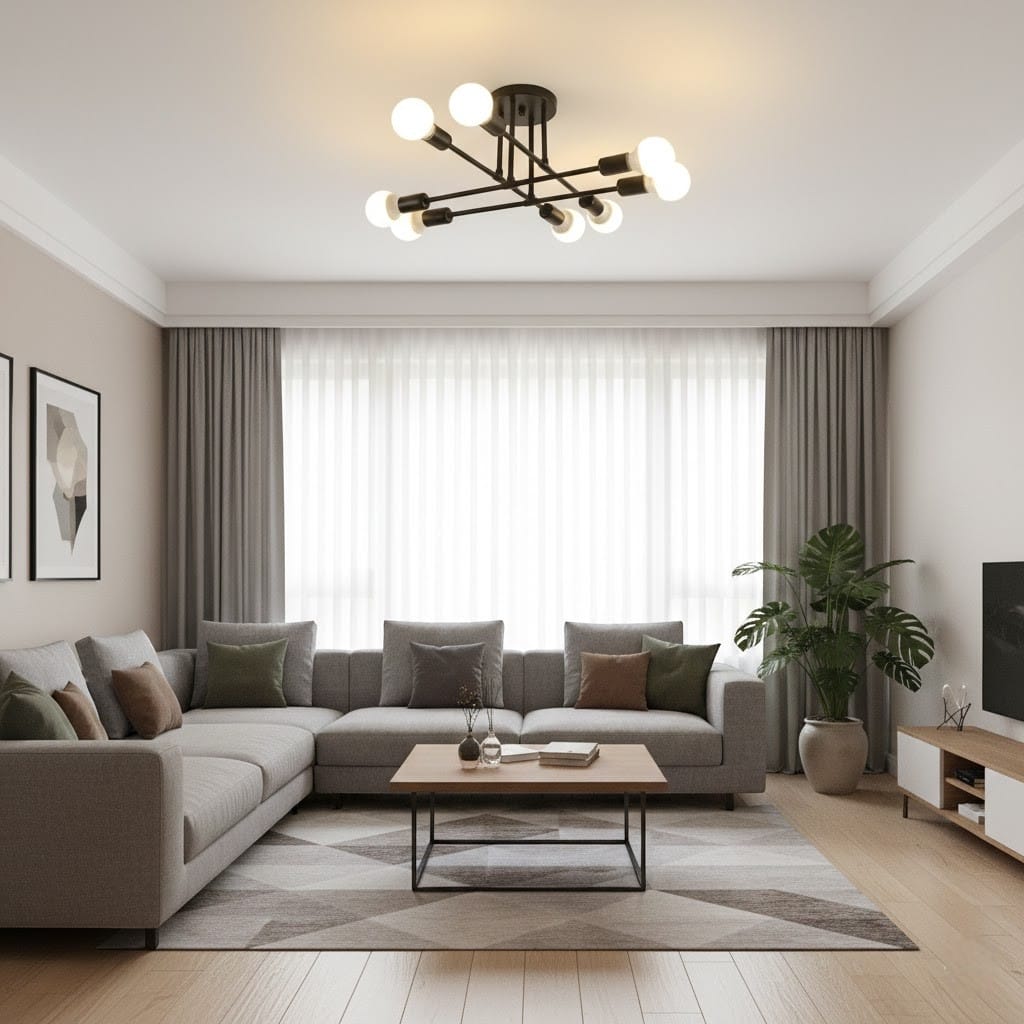 Sputnik Nordic LED Ceiling Light In Metal Boldenn