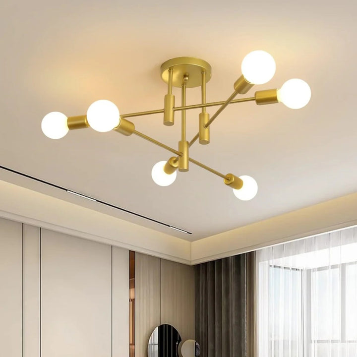 Sputnik Nordic LED Ceiling Light In Metal