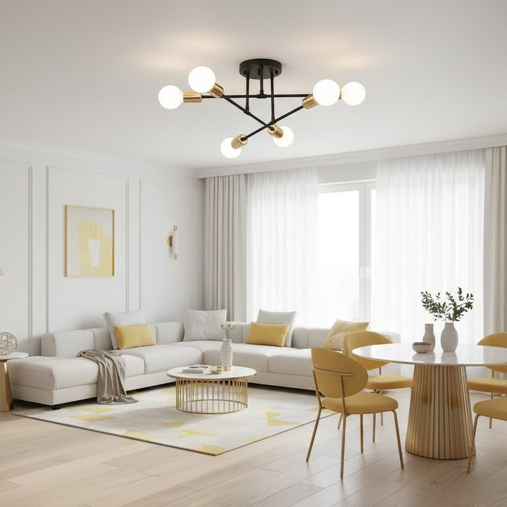 Sputnik Nordic LED Ceiling Light In Metal