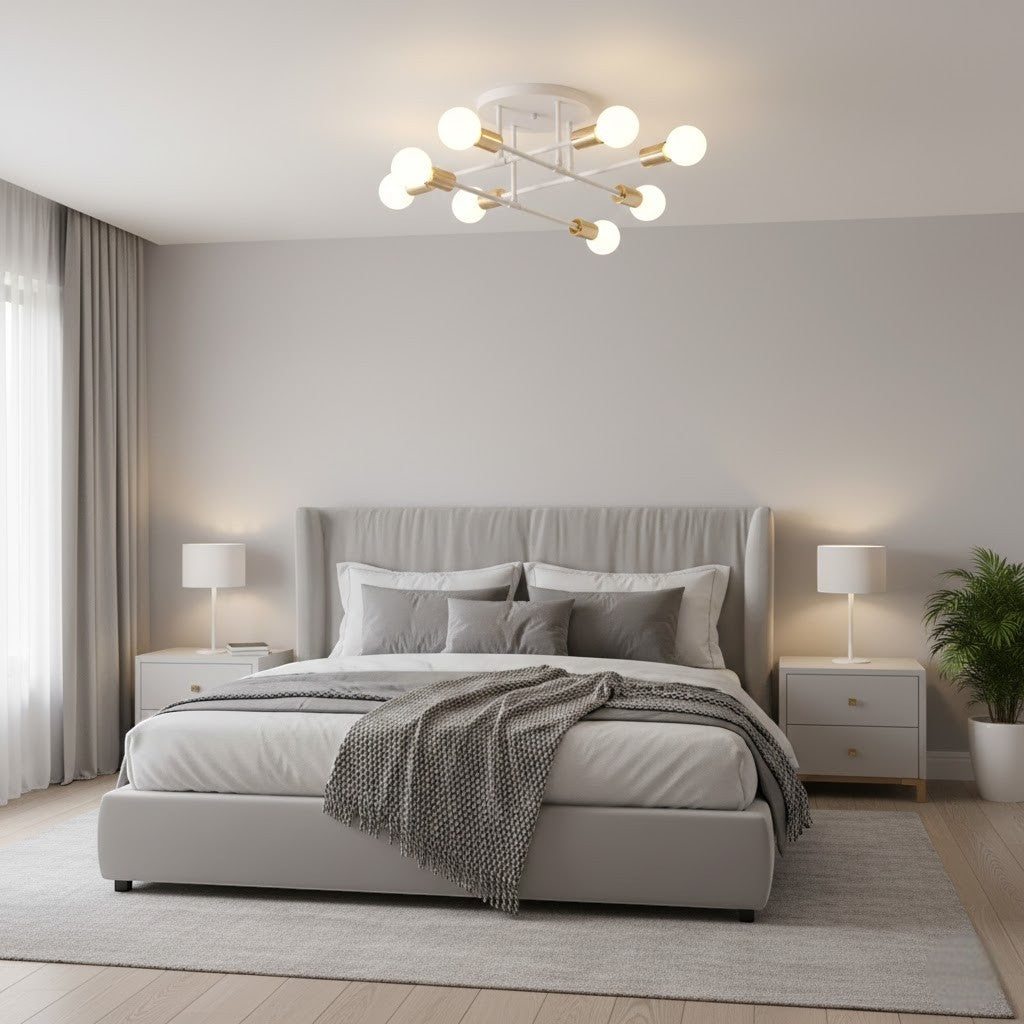 Sputnik Nordic LED Ceiling Light In Metal