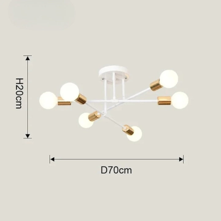 Sputnik Nordic LED Ceiling Light In Metal