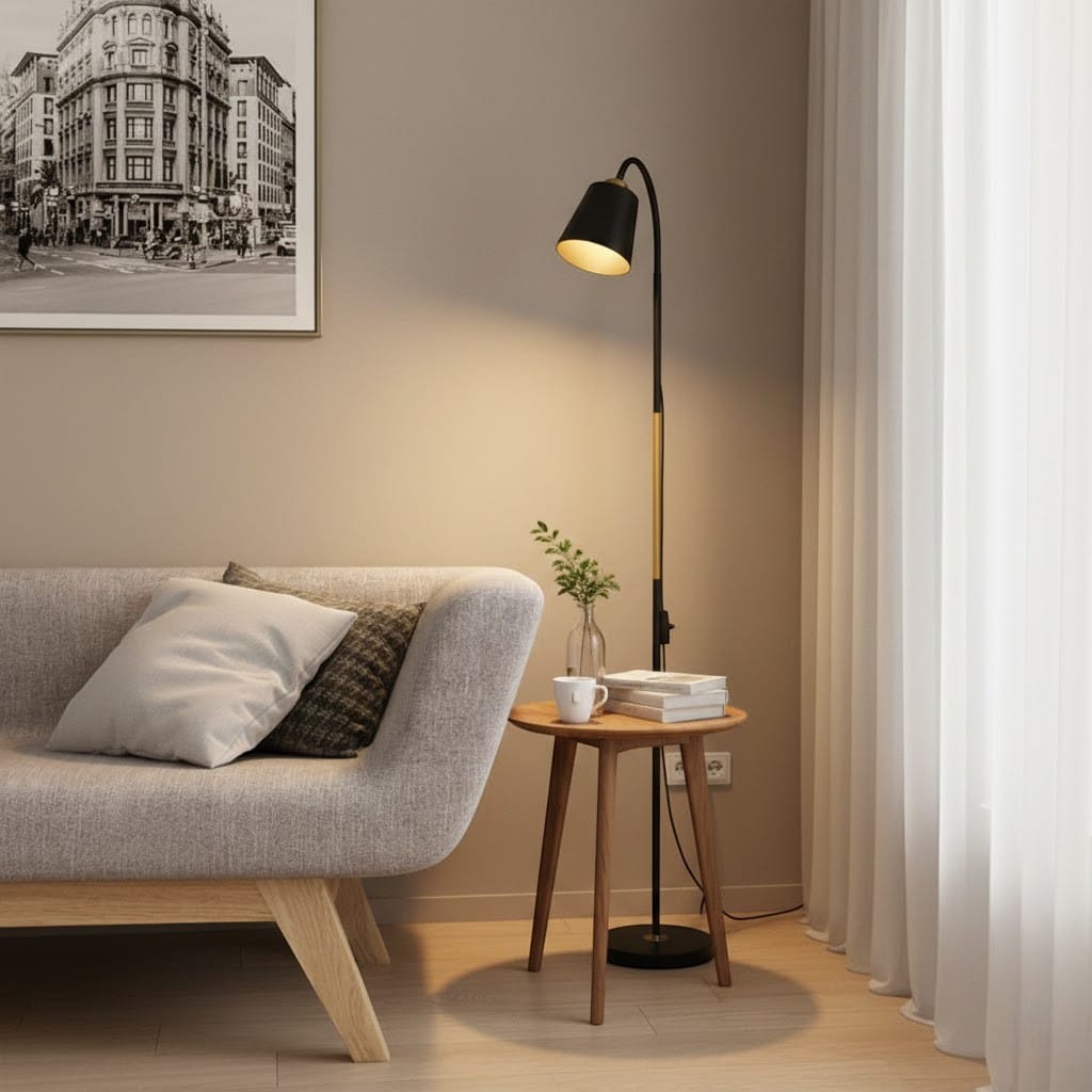 Standing Floor Lamp with Adjustable Lamp Head Boldenn