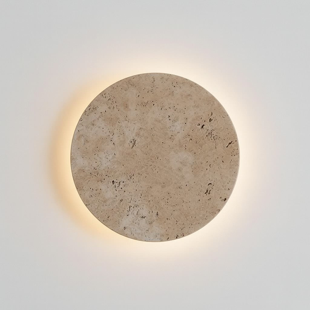 Travertine Stone Round Wall Lamp