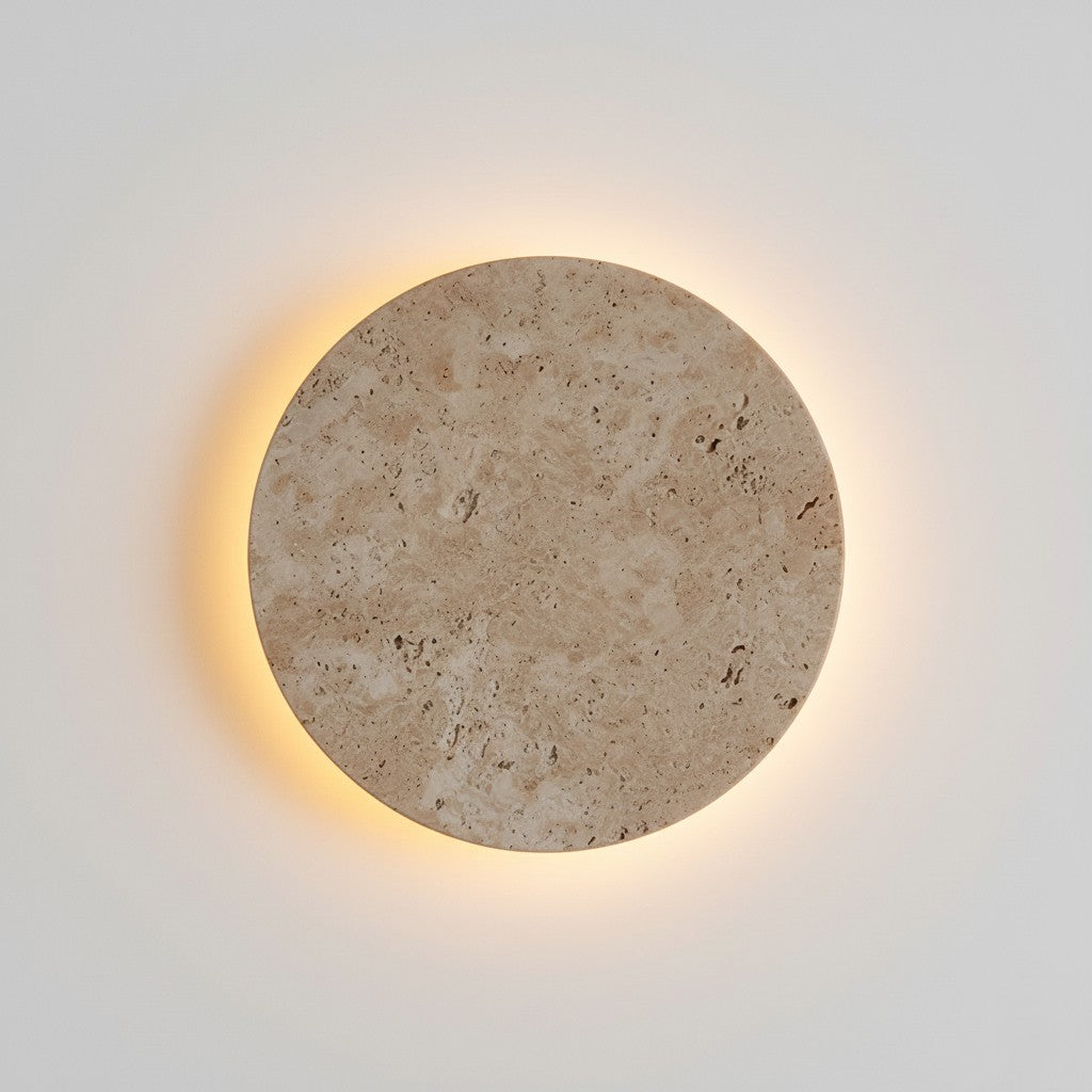 Travertine Stone Round Wall Lamp