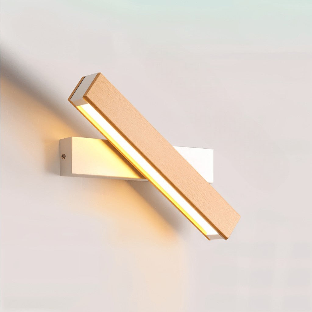 Swiveling Wooden Wall Sconce