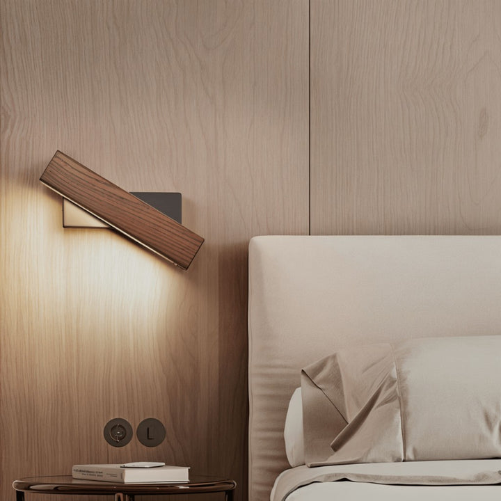 Swiveling Wooden Wall Sconce
