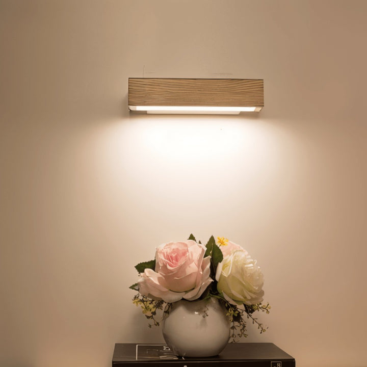 Swiveling Wooden Wall Sconce