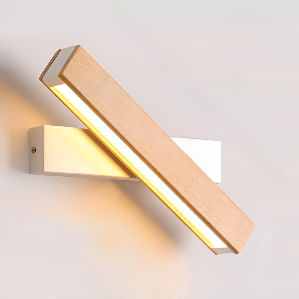 Swiveling Wooden Wall Sconce