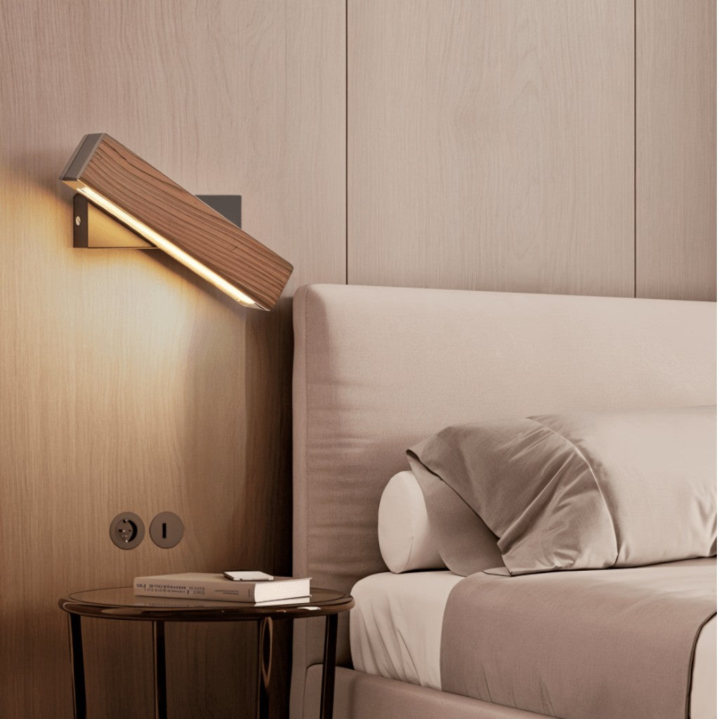 Swiveling Wooden Wall Sconce