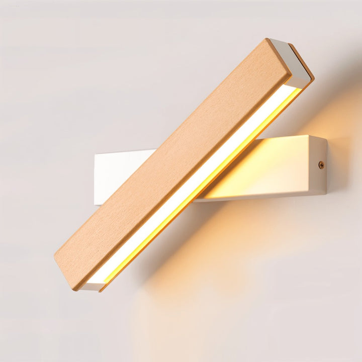 Swiveling Wooden Wall Sconce