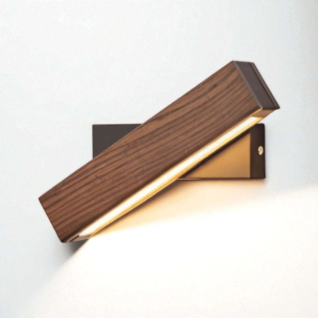 Swiveling Wooden Wall Sconce Boldenn