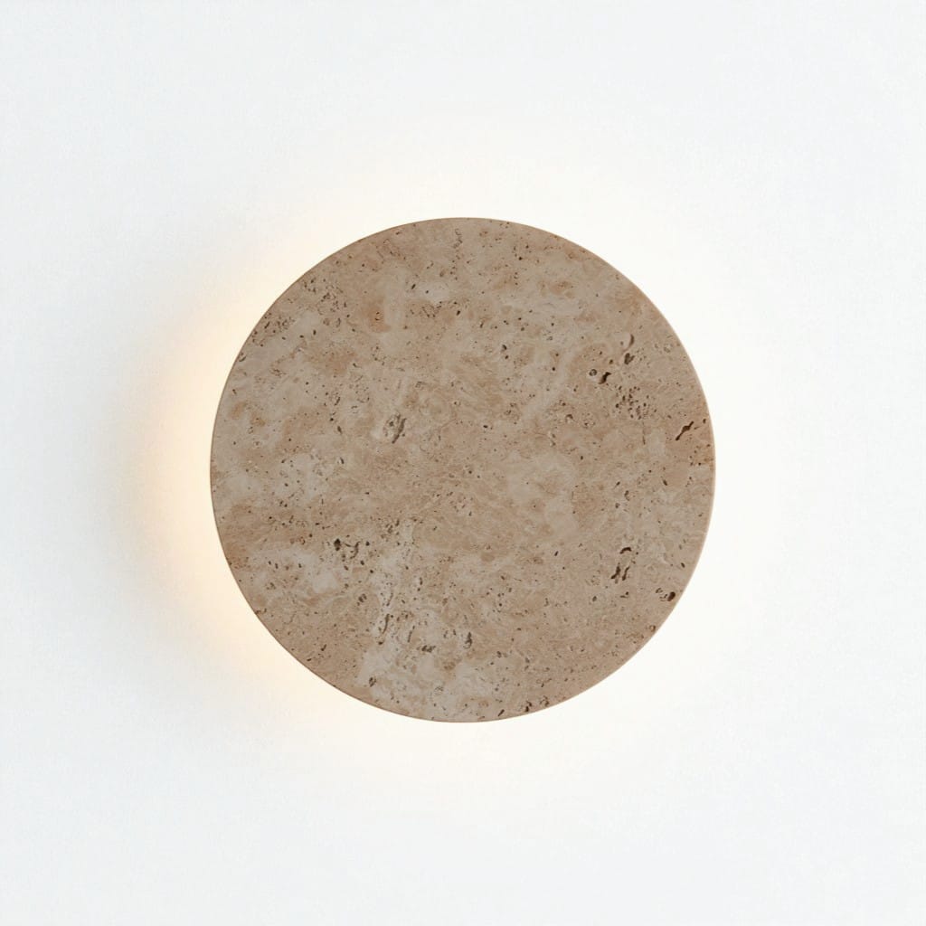 Travertine Stone Round Wall Lamp Boldenn