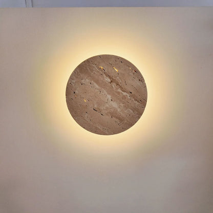 Travertine Stone Round Wall Lamp Boldenn