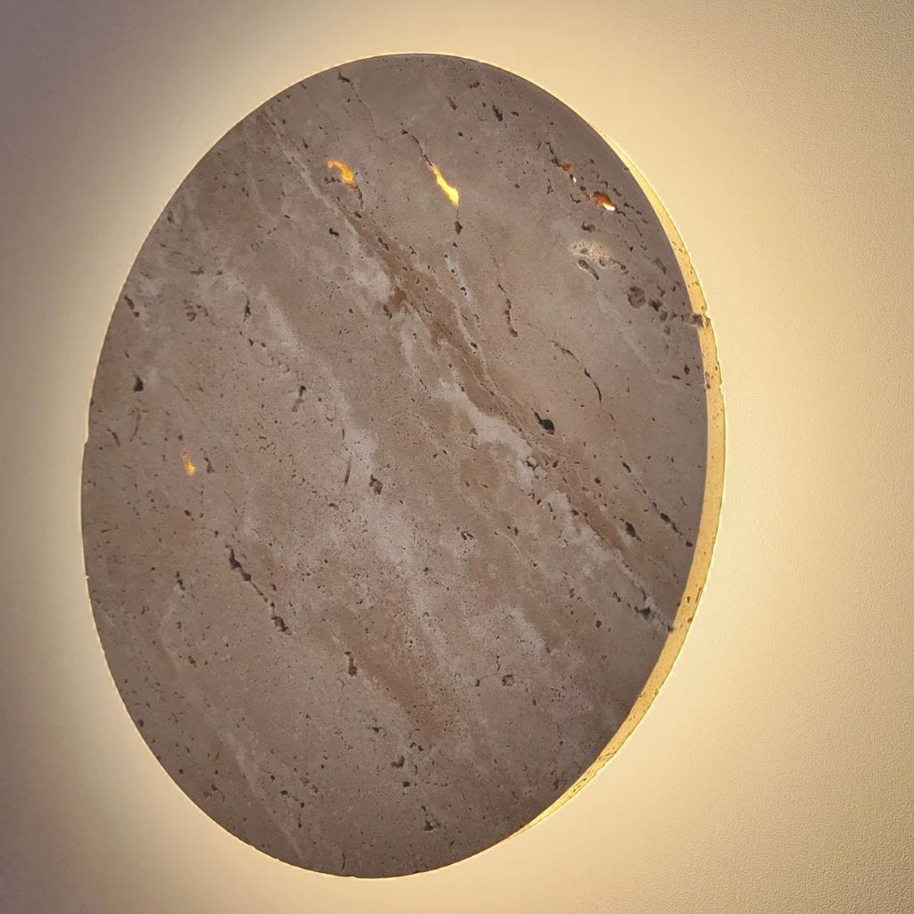 Travertine Stone Round Wall Lamp Boldenn