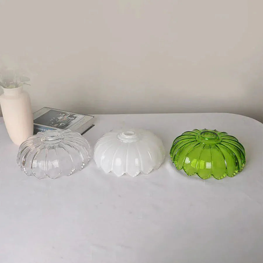 Vintage Flower-Shaped Scalloped Glass Hanging Lamp Boldenn