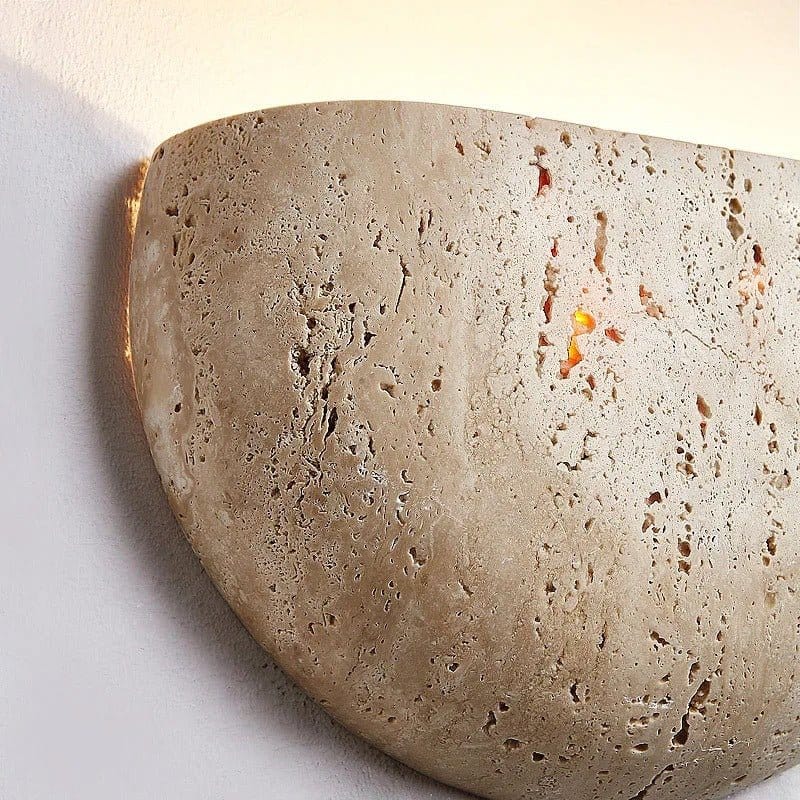 Wabi Sabi Travertine Stone Wall Lamp Boldenn