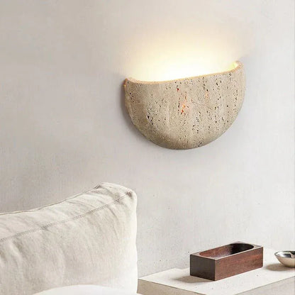 Wabi Sabi Travertine Stone Wall Lamp Boldenn