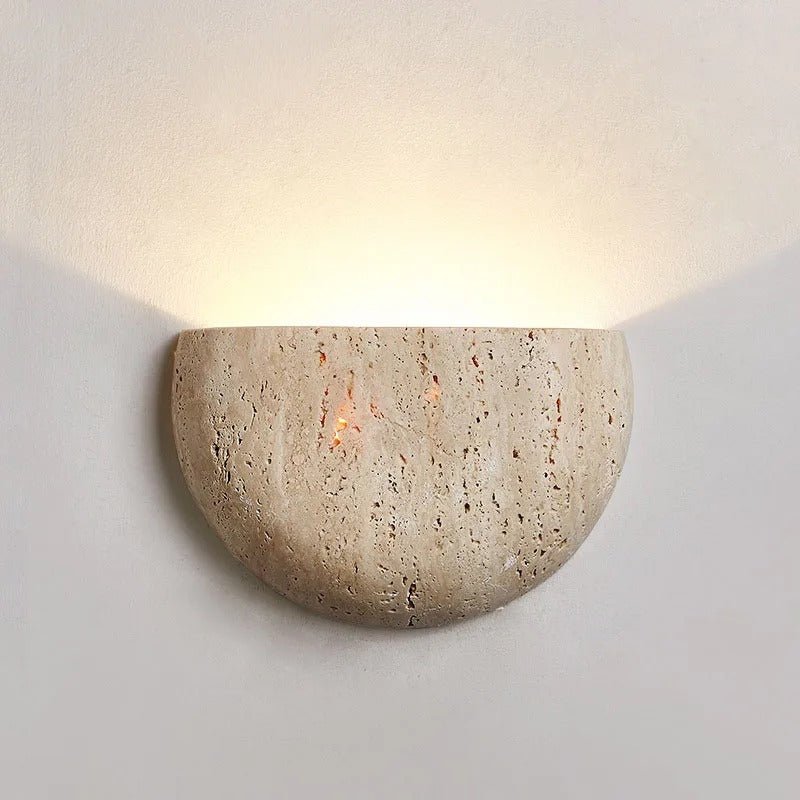 Wabi Sabi Travertine Stone Wall Lamp