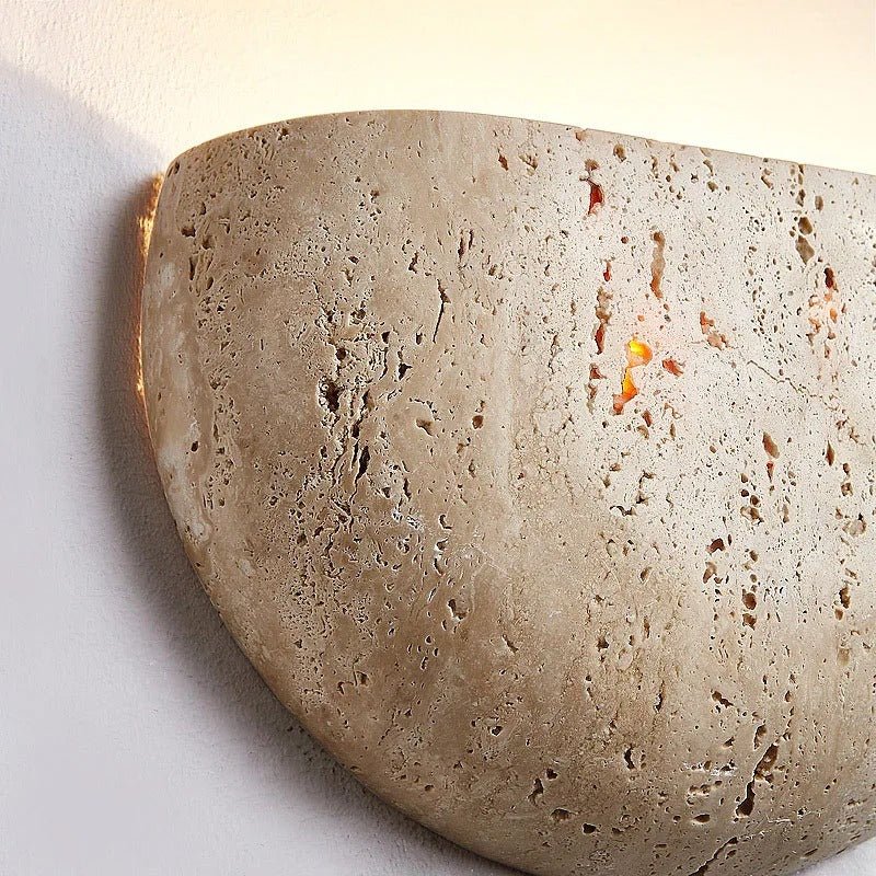 Wabi Sabi Travertine Stone Wall Lamp