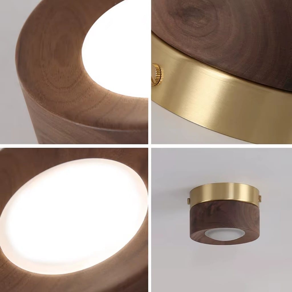 Walnut Wood Surface Mounted LED Light Boldenn