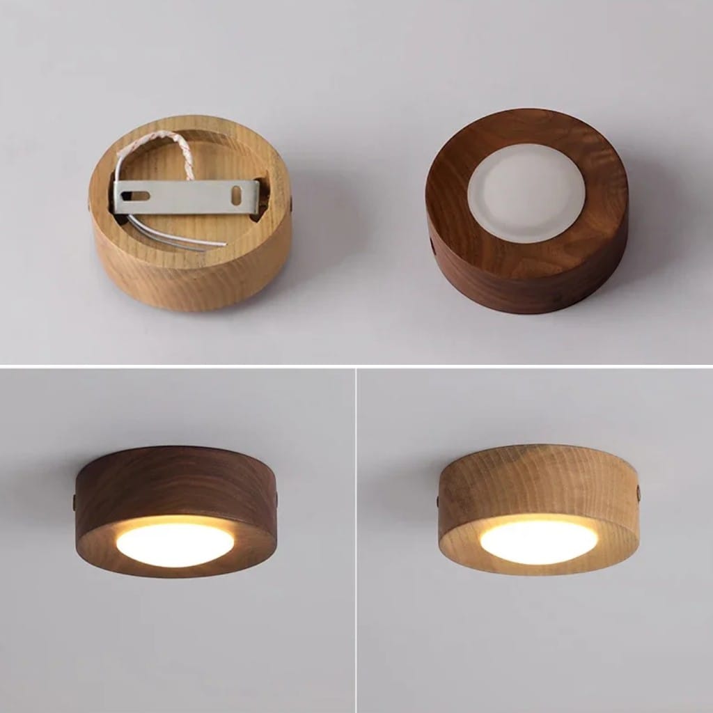 Walnut Wood Surface Mounted LED Light Boldenn