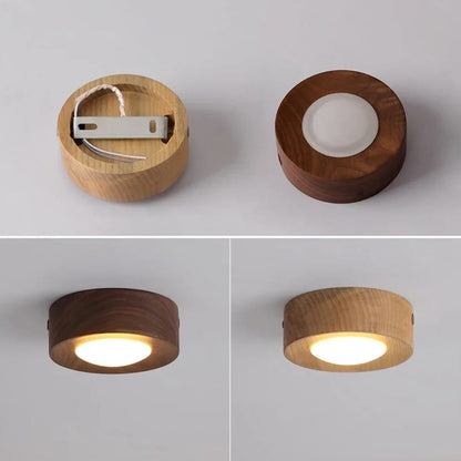 Walnut Wood Surface Mounted LED Light Boldenn