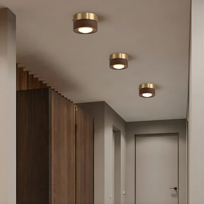 Walnut Wood Surface Mounted LED Light Boldenn