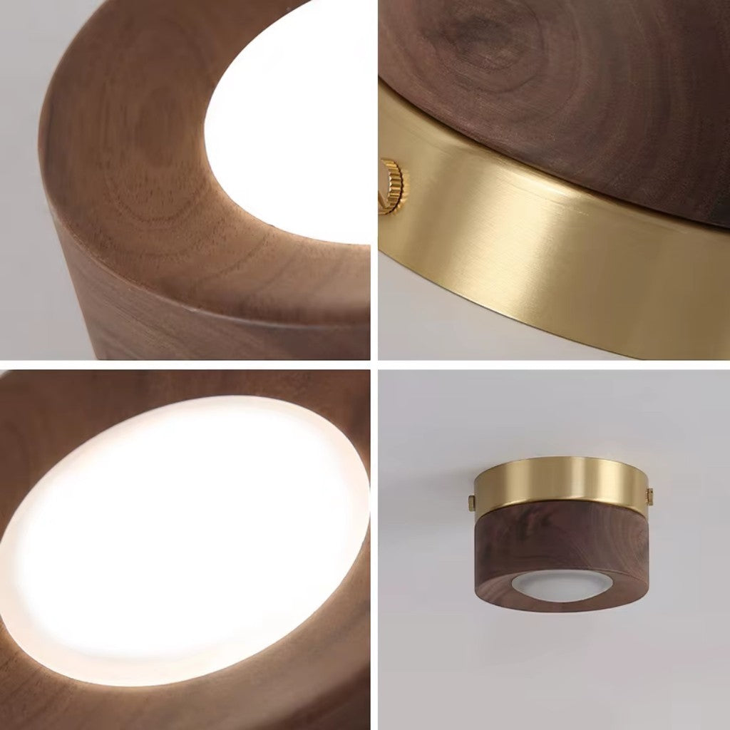 Walnut Wood Surface Mounted LED Light