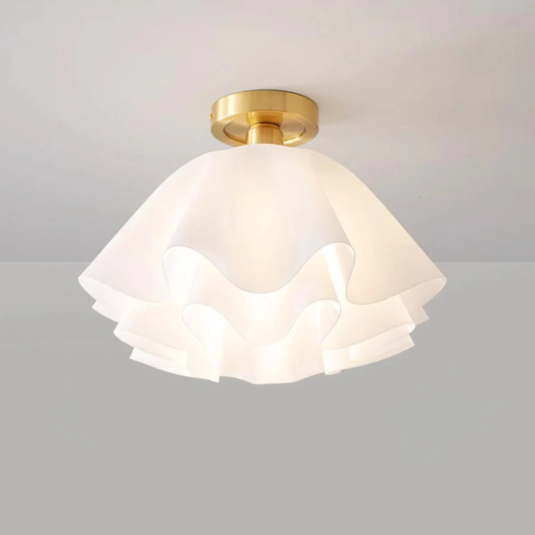 Wavy Flower Semi Flush Mounted Ceiling Light