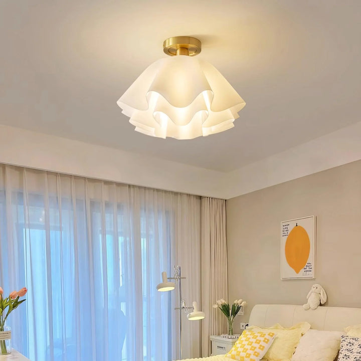 Wavy Flower Semi Flush Mounted Ceiling Light