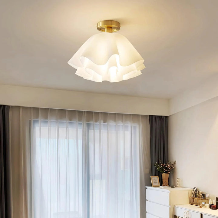 Wavy Flower Semi Flush Mounted Ceiling Light