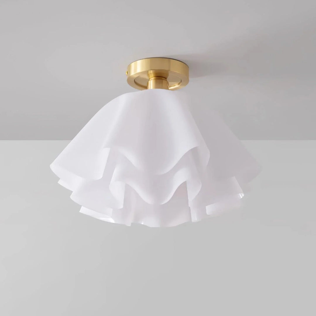 Wavy Flower Semi Flush Mounted Ceiling Light
