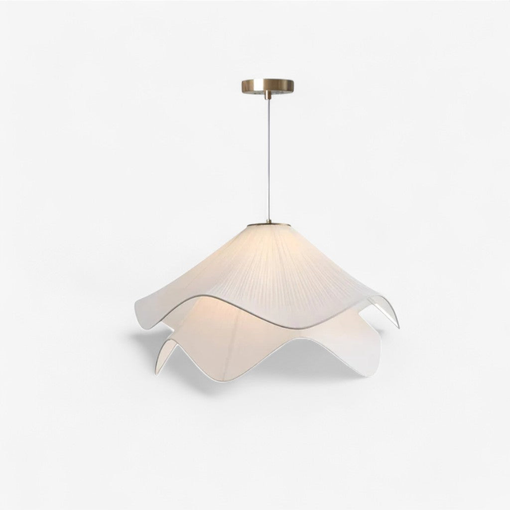 White Fabric Petal Pendant Light