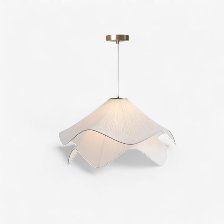 White Fabric Petal Pendant Light