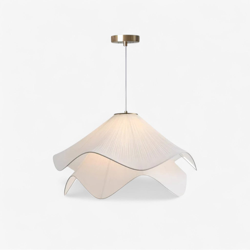 White Fabric Petal Pendant Light