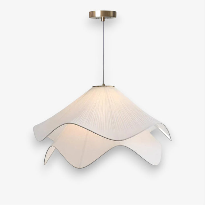 White Fabric Petal Pendant Light