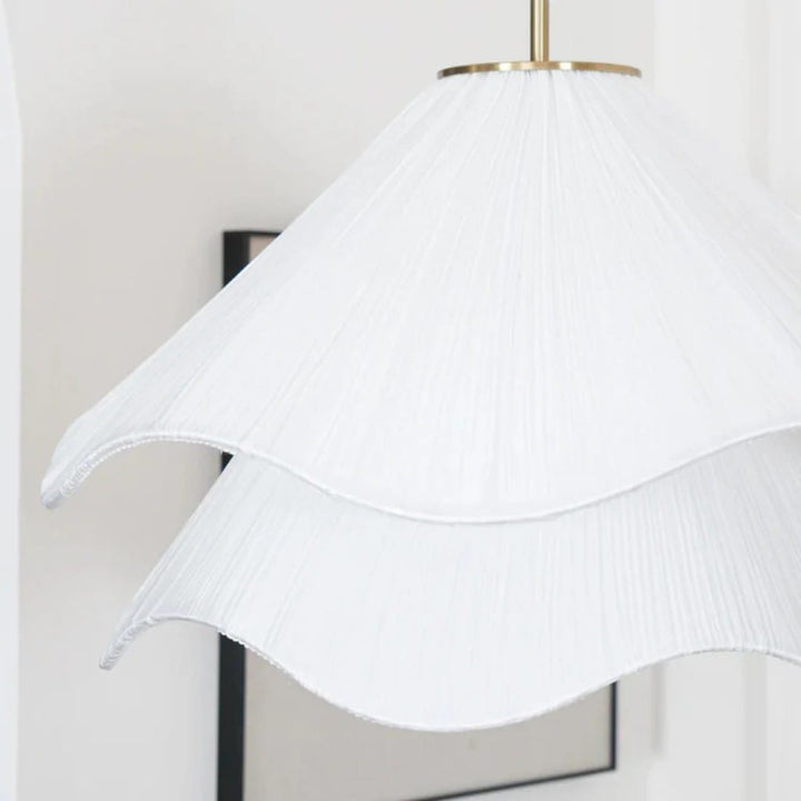 White Fabric Petal Pendant Light Boldenn