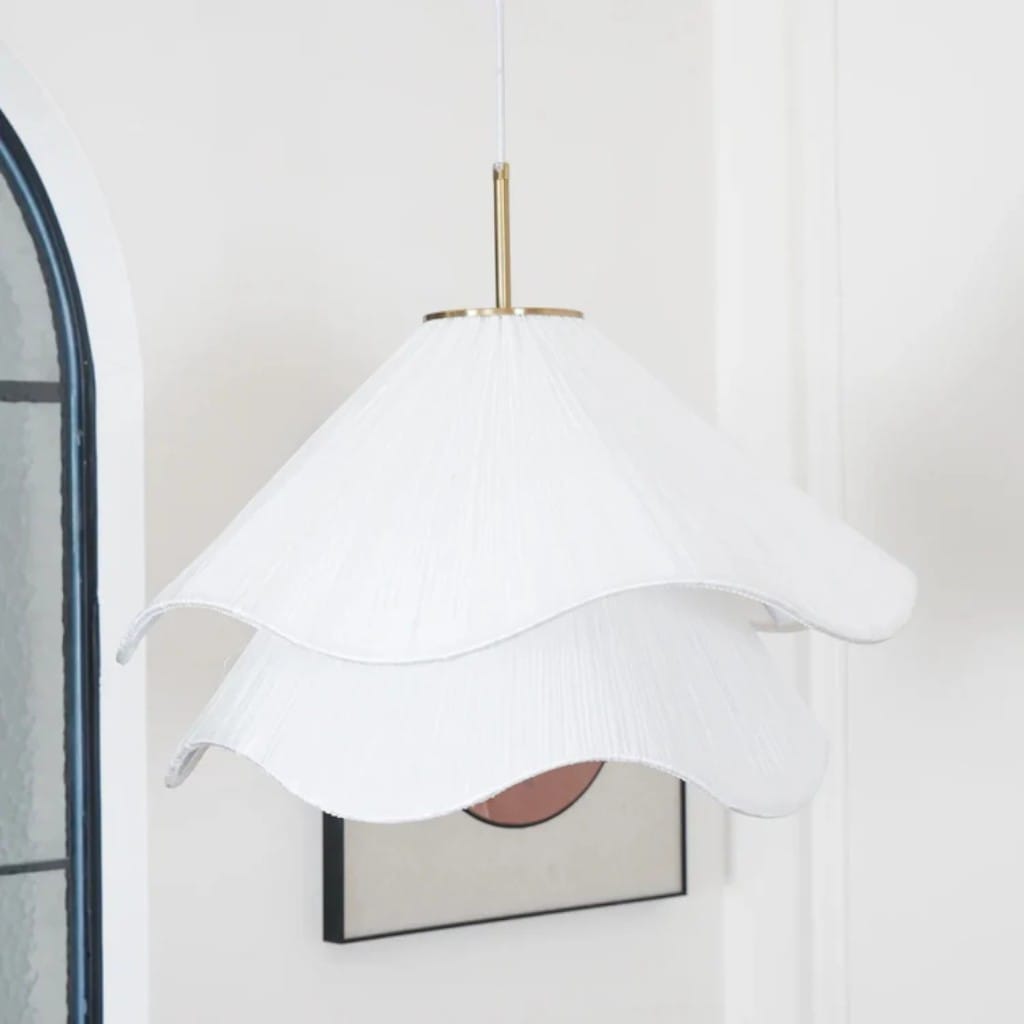 White Fabric Petal Pendant Light Boldenn