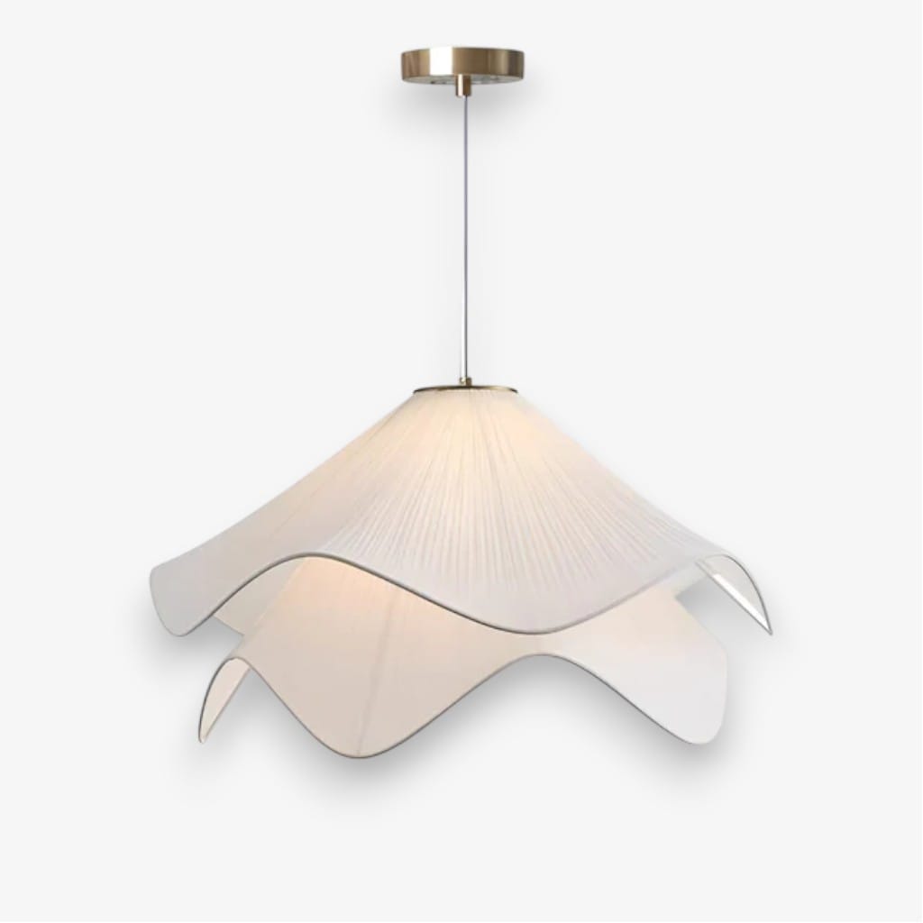 White Fabric Petal Pendant Light Boldenn