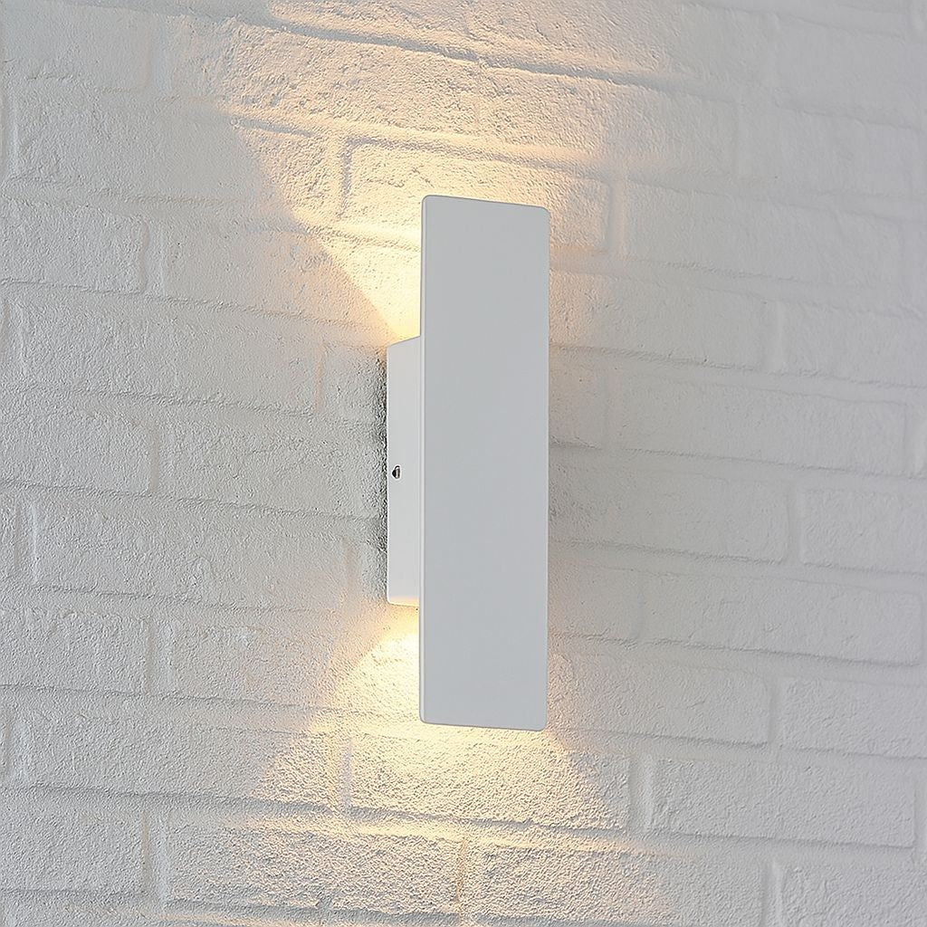 White Up Down LED Outdoor Wall Light with Weatherproof Protection