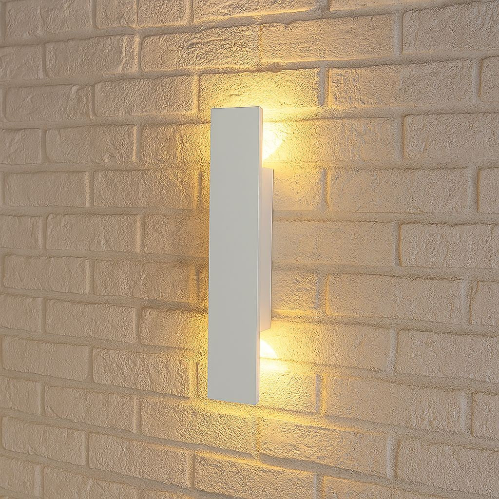 White Up Down LED Outdoor Wall Light with Weatherproof Protection