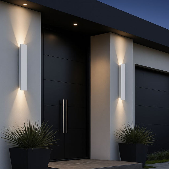 White Up Down LED Outdoor Wall Light with Weatherproof Protection