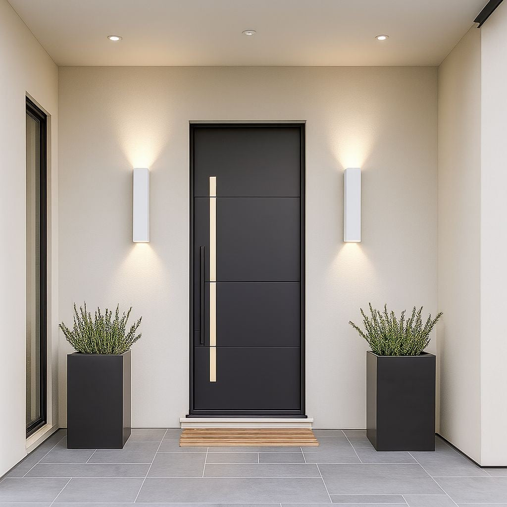 White Up Down LED Outdoor Wall Light with Weatherproof Protection