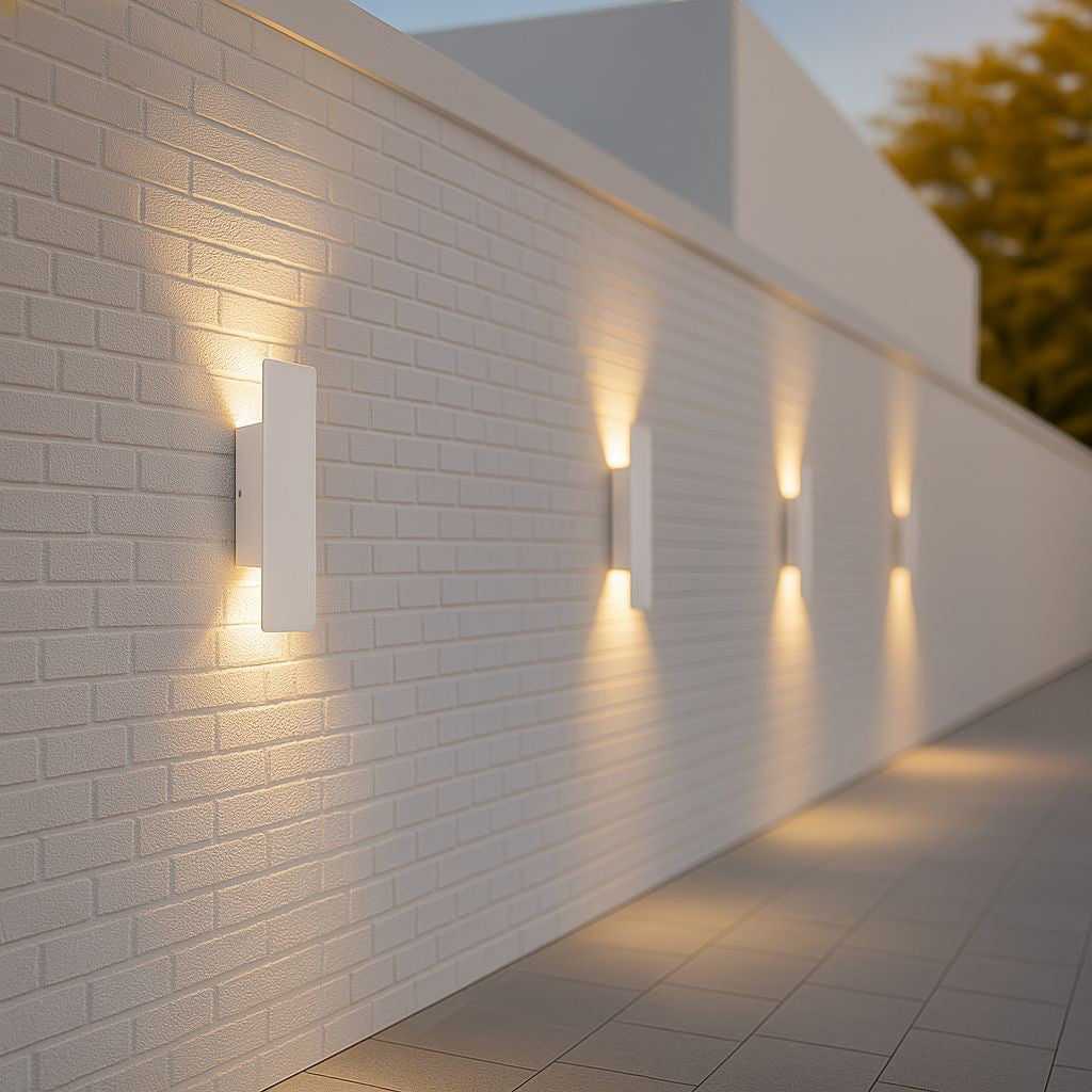 White Up Down LED Outdoor Wall Light with Weatherproof Protection